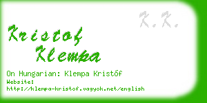 kristof klempa business card