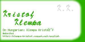 kristof klempa business card